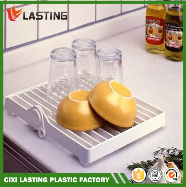 Folding Plastic Plate Stands Purple Industrial Hanging Drying Dish Rack
