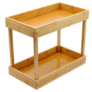 Wholesale 2 Tier Sustainable Bamboo Spice Rack Organizer Cabinet Shelf For Bathroom from china suppliers