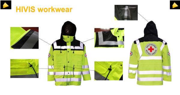 50 times Industrial washable Waterproof Hivis Work Jackets , Rain jacket for