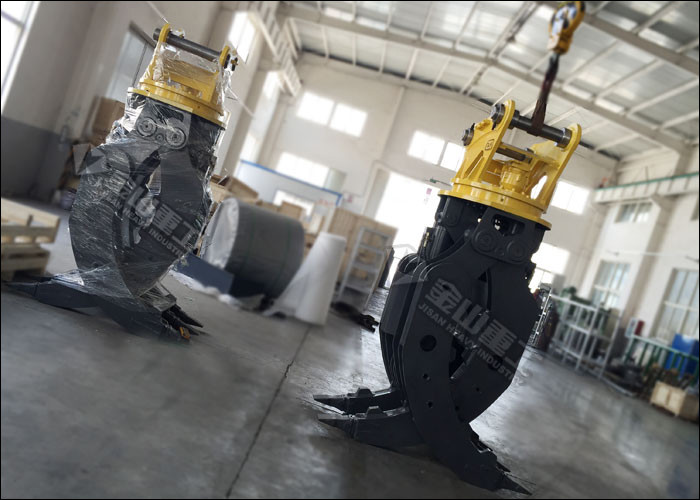 Heavy Duty Hydraulic Log Grapple Double Cylinders For 30 Ton Excavator Volvo EC290 EC360