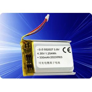 China 3.8V 350mAh Lithium Polymer Battery 1C Discharge 500 Cycles on sale