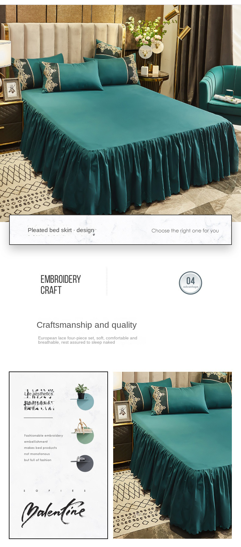 Custom Polyester Fabric Bed Skirt Bedding Set for Adults and Children Duvet Included