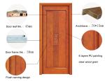 Moistureproof Flat Teak Solid Wood Flush Doors 70mm Width Internal Wooden Door