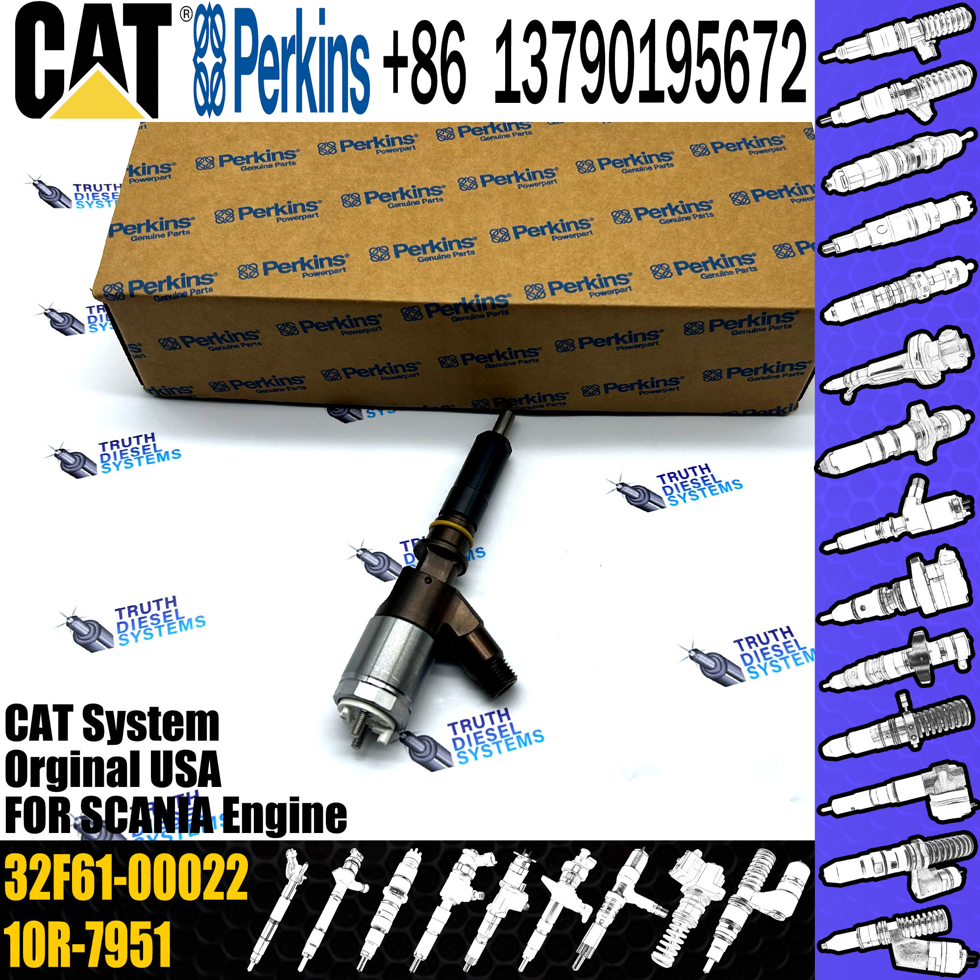 Excavator parts C4.2 C6.4 Fuel Injector Assembly 326-4700 32F61-00062 326-4756 32F61-00014 326-4740 32F61-00022