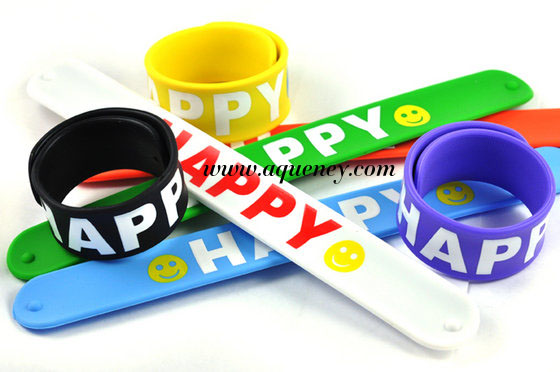 Factory custom made silicone slap bracelet, silicone slap wristband with factory price