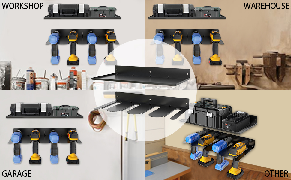 Utility Storage Rack for Cordless Drill Wall Mount Holder Installation Type Wall Mounted