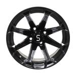 Machined Matte Black Golf Cart Wheels 12 Inch 14 Inch PCD 101.6
