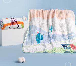 Wholesale Environmental Printed Cotton Gauze Fabric 260GSM Gauze Burp Cloths Six Layers from china suppliers
