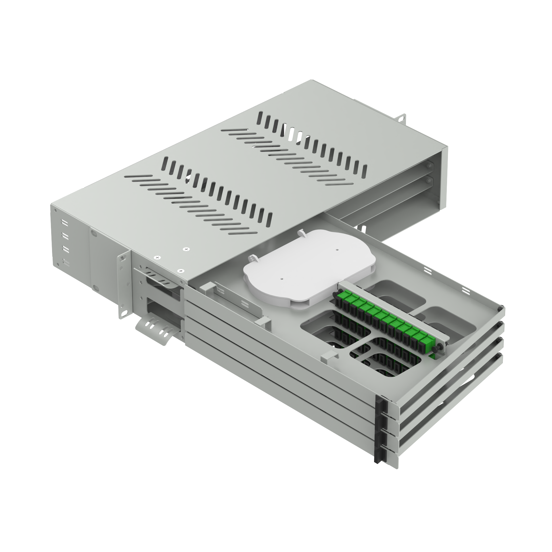 19 Inch Fiber Optic Patch Panel Sub ODF for Data Center Network ODN SC APC Swing Type