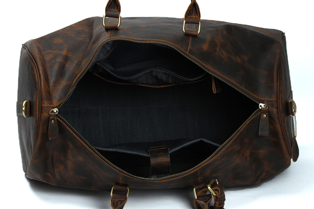 Boston Bag Large Capacity Crazy Horse Leather Travel Bags LB04