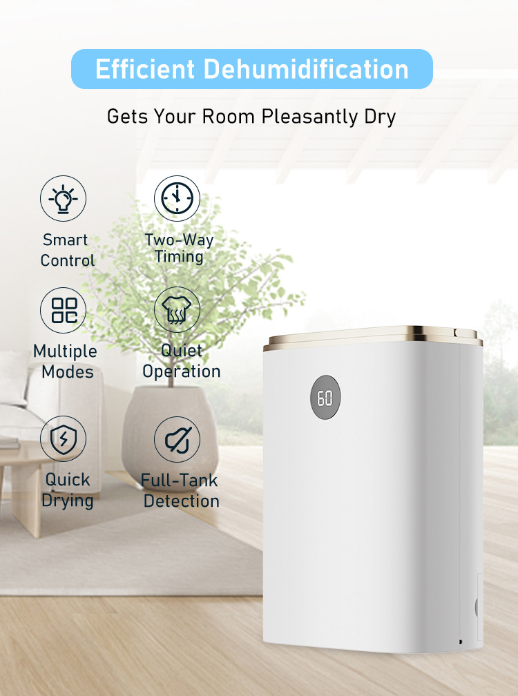 5.5L White Rotary Dehumidifier Air Cleaner Purifier With Display