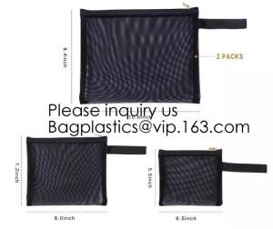 Wholesale Zipper Mesh Bags, Pack of 4 (S/M/L &amp; Pencil Pouch), Beauty Makeup Cosmetic Accessories Organizer, Travel Toiletry Kit Se from china suppliers