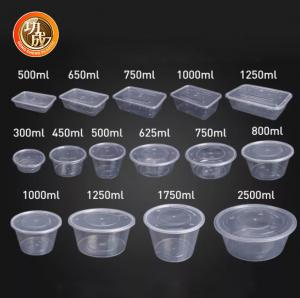 Wholesale Square Round Food Packaging Containers 450ml 500ml Disposable Food Packaging Tray from china suppliers