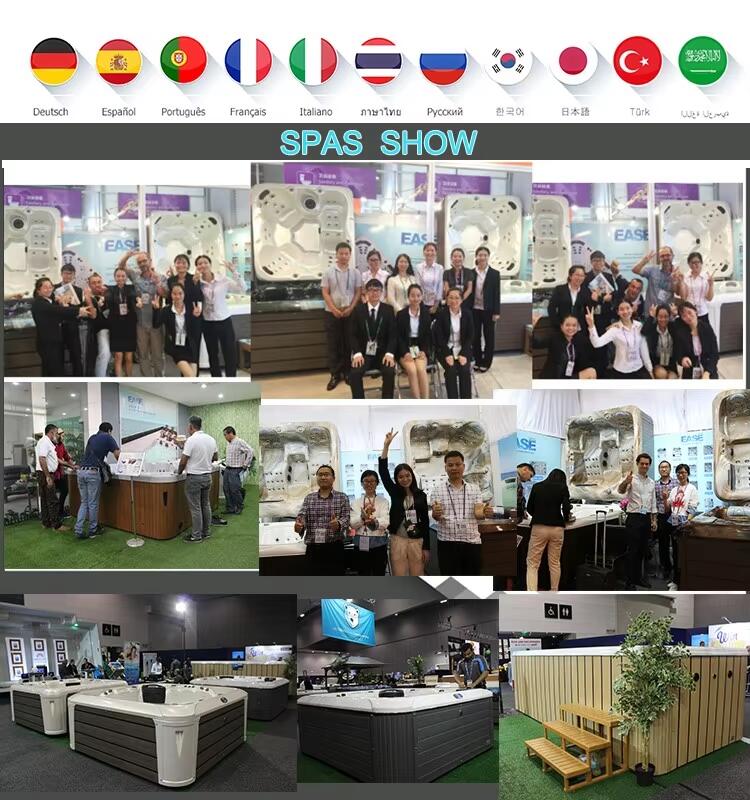 Garden 5 Seats Luxury Massage Spa Bathtub Outdoor Whirlpool Hot Tub Acrylic Freestanding Spa Tub For Villa