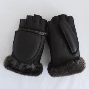 Wholesale Wholesale customized Leather Shearling Gloves sheepskin 5 fingers ladies leather gloves with cover from china suppliers
