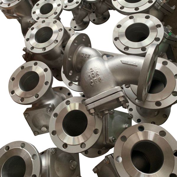 DN50 PN16 Y Strainer Valve 300Micron SUS304 Spring Washers With Flange Connection