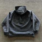 Mens Acid Wash Oversized Hoodie Sweatshirt Embroidered Patch Work Distressed