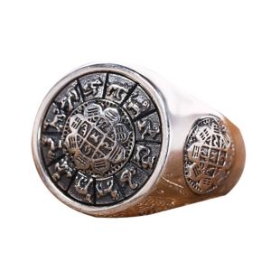Wholesale Men Sterling Silver Engraved Chinese Zodiac Retro 925 Silver Ring (059886S) from china suppliers