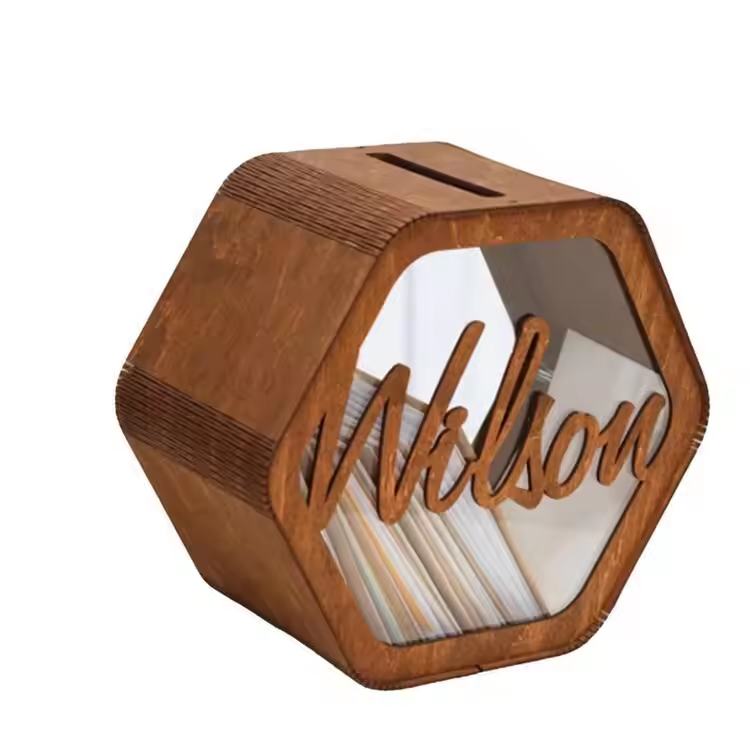 Customized wooden wedding decoration greeting card collection box