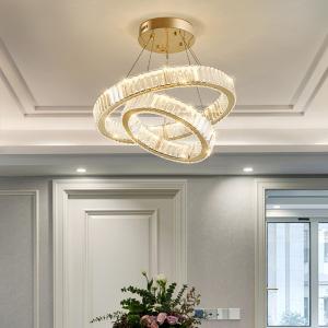 Wholesale Modern Ring Pendant Light Led Lamp Decorative Crystal Chandelier For Dining Living Room from china suppliers