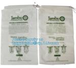 Biodegradable Size 12x16 inch cotton drawstring poly plastic hotel laundry bag