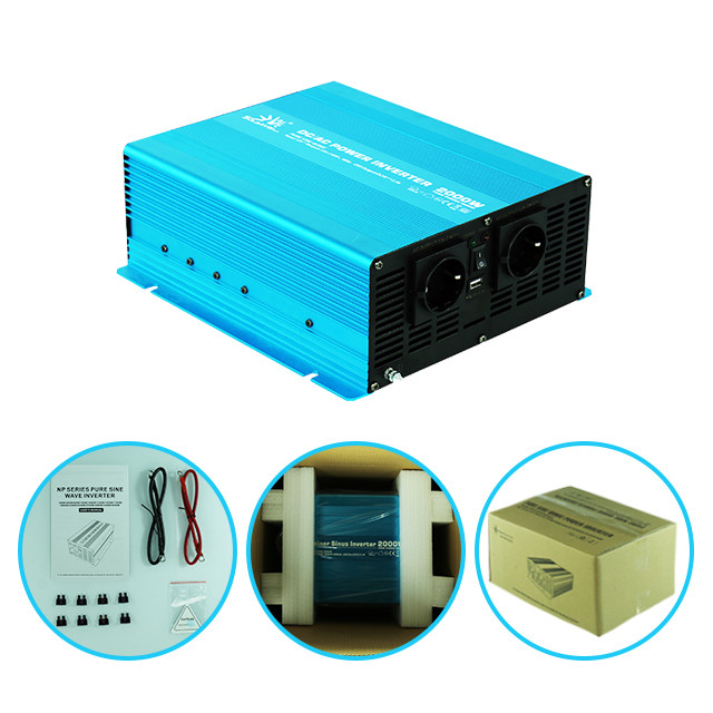 LED Digital Display Portable Pure Sine Wave Inverter Aluminum DC 12V To AC 220V