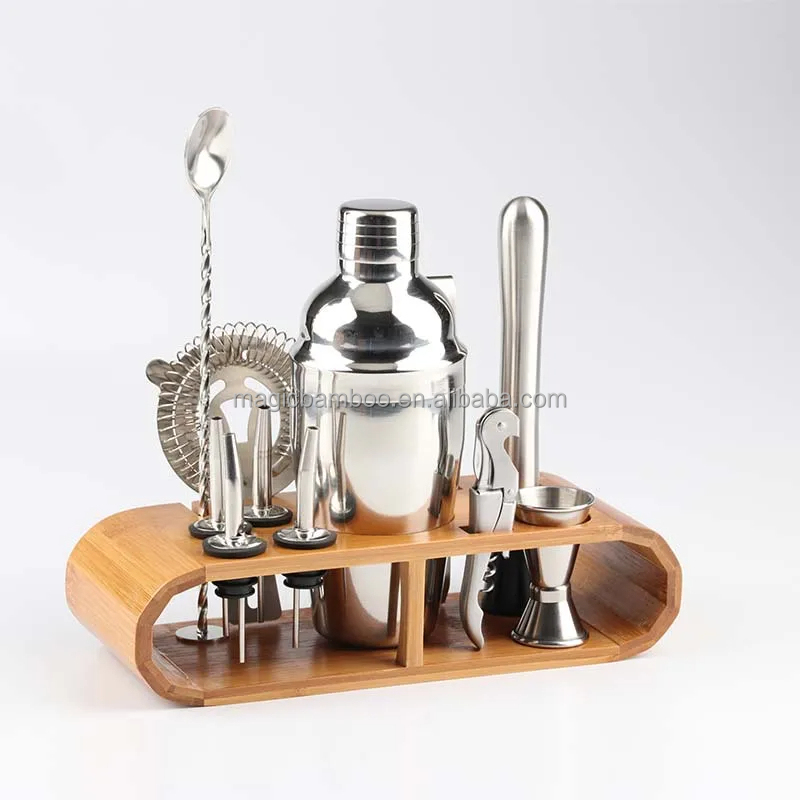 Portable Bamboo Kitchen Utensil Holder Rack Bar Tools Storage