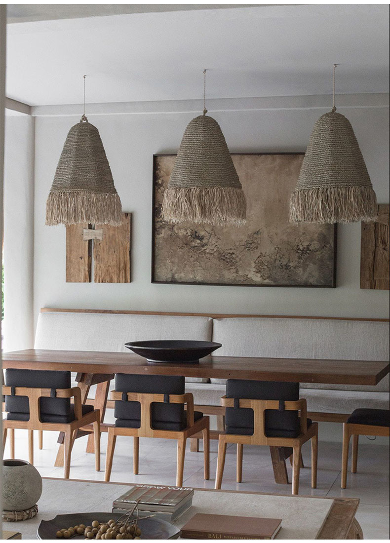 Retro Wabi Sabi Rattan Pendant Light B&B Restaurant Bar Cafe Dining Room Decor Chandelier（WH-AP-592)