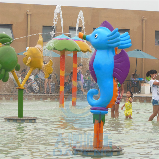 Water Theme Park Equipment, Fiberglass Water Play Seahorse Spray For Kids