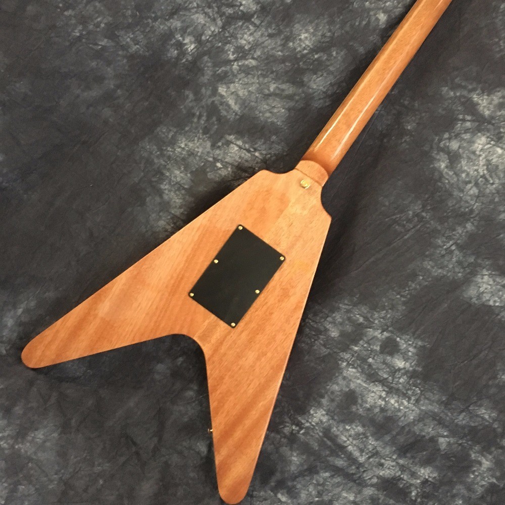 China Flying V Guitar. electric guitar. Good sound quality flying v electric guitar natural color