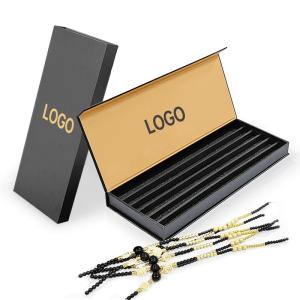 Wholesale Rigid Blank Yellow Packaging for Plastic Beans Charm Temple Bracelets 6 Bracelets Set from china suppliers