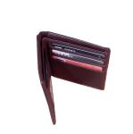 BM Embossed 11x9.5cm Mens PU Leather Wallet Card Holder Handcrafted EN17