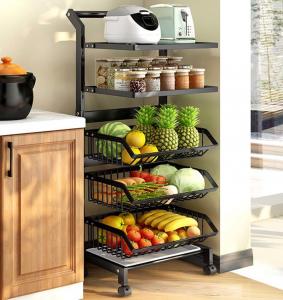 Wholesale Multifunctional Freestanding Kitchen Rack , Floor Standing Vegetable Rack Multi Layer from china suppliers