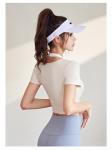 NEW QUICK-DRYING PEACH HALTER TOP YOGA SHORT SLEEVE SHORT SLEEVE WITH CHEST PAD