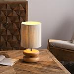 Wabi-sabi style solid wood desk lamp creative walnut wood bedroom table lamp
