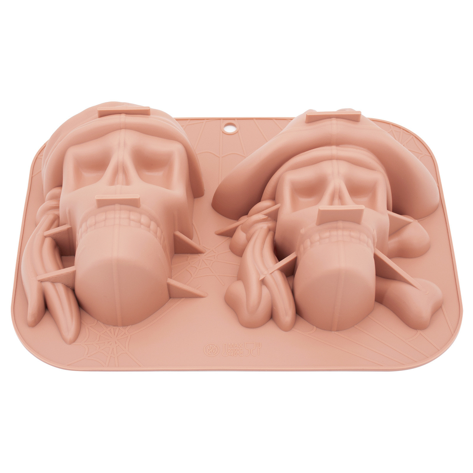 Silicone Ice Cube Tray 3D Skull Ice Mold-2Pack Easy Release For Whiskey Cocktails And Juice Beverages
