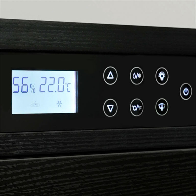Single Zone Black Wood Drink Cabinet Lockable Kitchen Wine Cooler Furniture