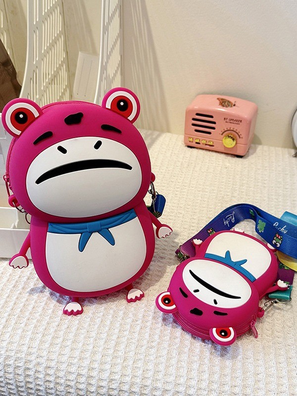 Frog Customized Silicone Pencil Case Crossbody Shoulder Bag Kids Handbag Pop Purse Bag School SUpplies Birthday Gifts