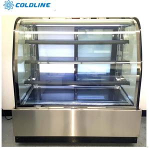 Wholesale Curved glass cake showcase display refrigerator and freezers bakery equipment with CE/ETL from china suppliers