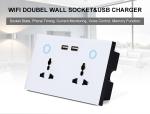 Tuya Smart Home WiFi Switch Wall Double Socket Current Monitoring USB Charger