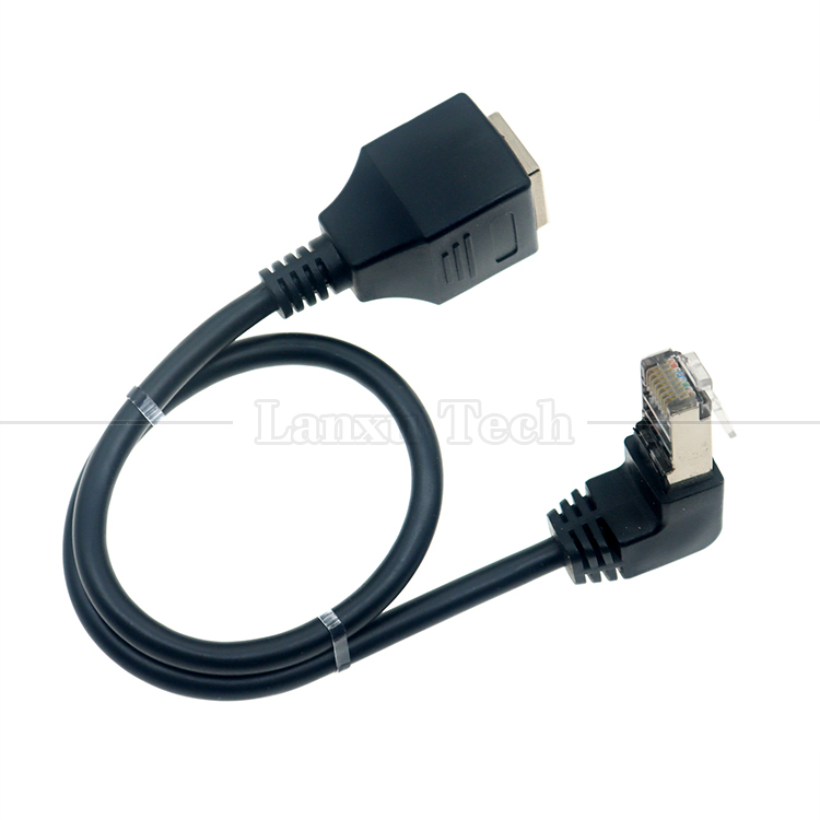 OEM STP UTP 90 Degree Right Angle RJ45 8P8C Male to RJ45 Female Socket Cat5e Ethernet Cable