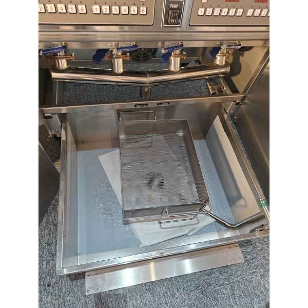OFE-H413 Auto Lift 4 Pots 4 Baskets Digital Computer Panel With Oil Filter System 28kw Electric&Gas Open Deep Fryer