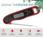 Red ABS Digital Remote Meat Thermometer With Stainless Steel Probe 73.5g