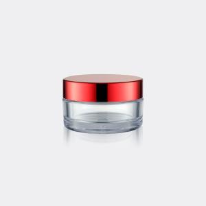 Unique PETG 30/50ml Plastic Cosmetic Jars With Aluminum Outer Cap GR708C