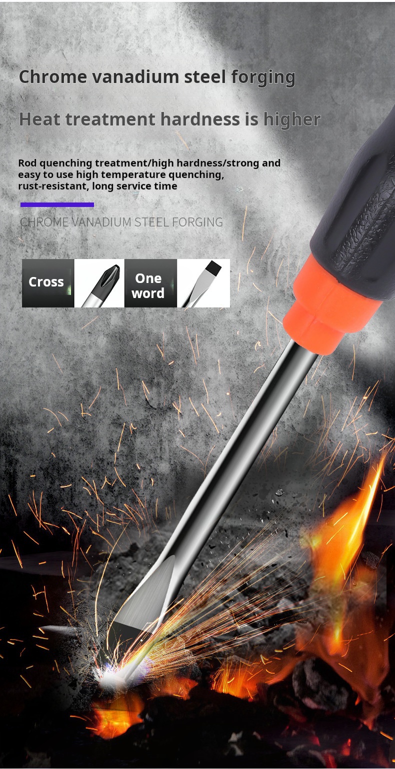 180mm Percussion Non-Slip Multi Purpose Screwdriver Strong Magnetic Tip Screwdriver