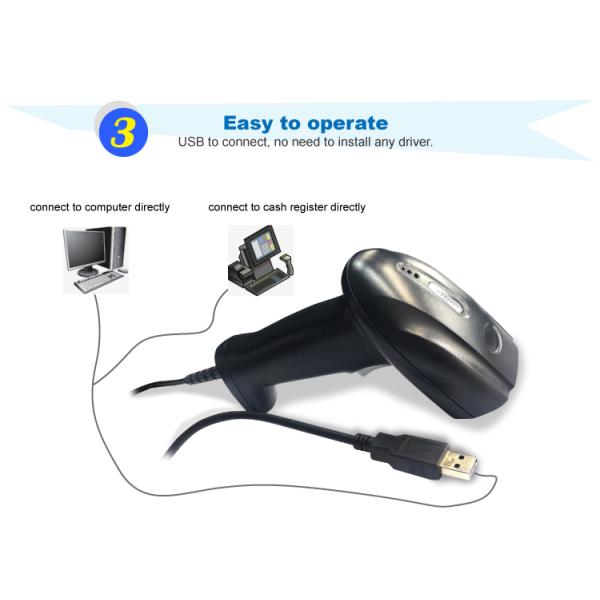 Bimi 2D Barcode Scanner for Supermarket or Restaurant USB Wired Handheld Barcode Reader