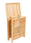 Durable Bamboo Home Furniture Wood Double Laundry Hamper Clothing Organizer