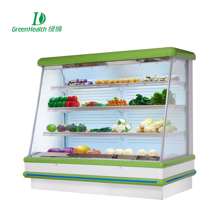 Commercial Supermarket Outdoor Multideck Open Chiller / Fruit And Veg Display Fridge