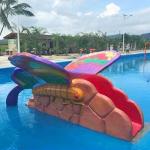 Funny Water Park Slide Fiberglass Children Water Slide Oxidation Resistant