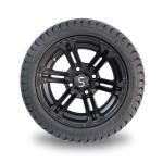 12x7 Matte Black Golf Cart Wheel Tire Combo 215/35-12 Low Profile Tire Combo 101